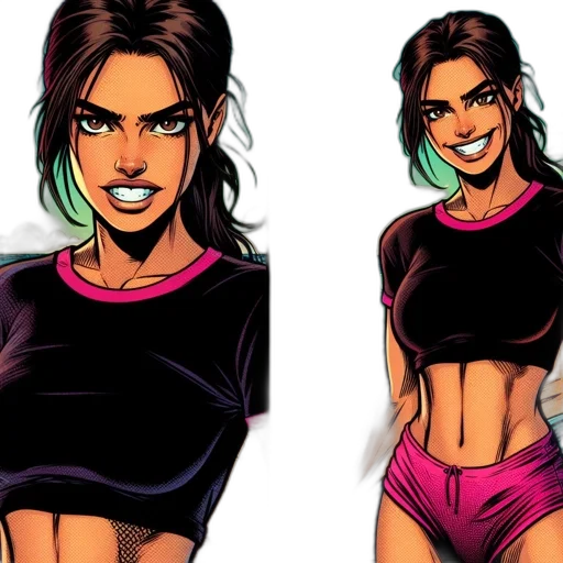 comic book art, concept art, cartoon, cyberpunk transparent PNG cut-out
