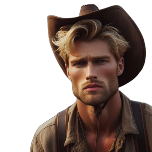 hat, hair, photorealistic, rugged transparent PNG cut-out