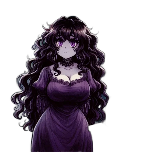 dress, hair, staff, crown transparent PNG cut-out