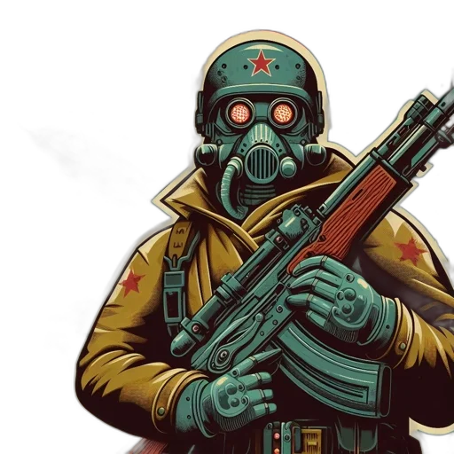 robot, mask, comic book art, concept art transparent PNG cut-out