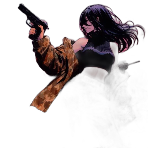 weapon, jacket, concept art, comic book art transparent PNG cut-out