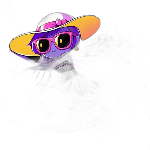 hat, mask, staff, flower transparent PNG cut-out