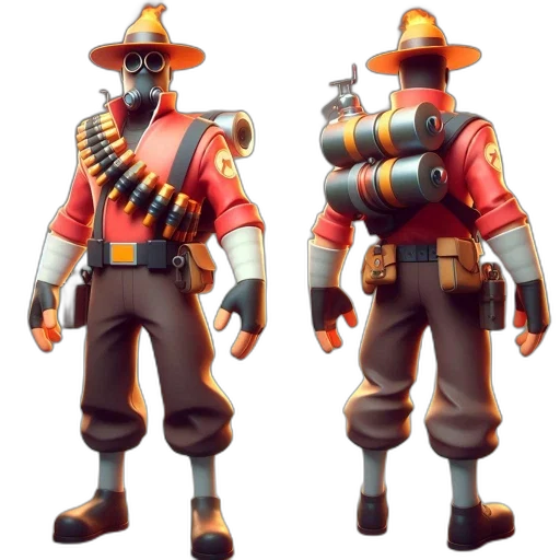 robot, staff, concept art, 3d render transparent PNG cut-out