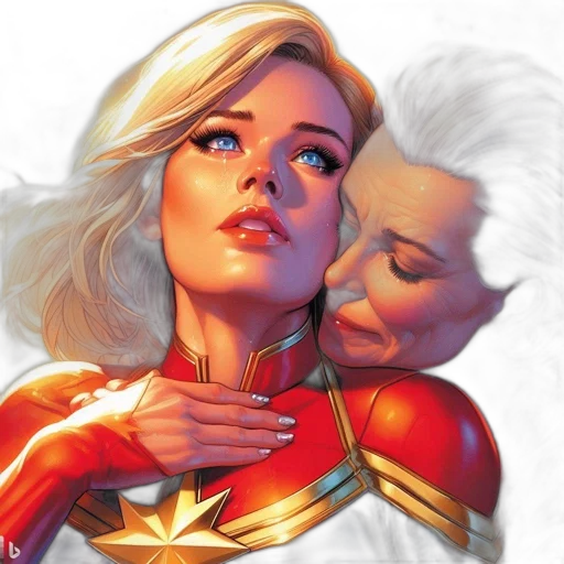 comic book art, concept art, two, women transparent PNG cut-out