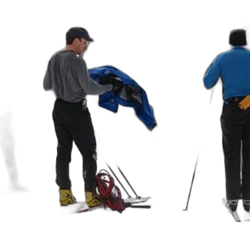 three, people, skiing, snow transparent PNG cut-out