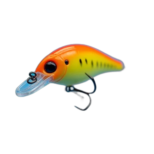 3d render, yellow, orange, fishing transparent PNG cut-out