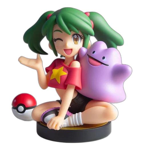 3d render, concept art, vaporwave, figurine transparent PNG cut-out