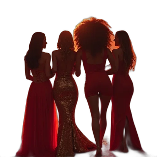 dress, hair, concept art, red transparent PNG cut-out