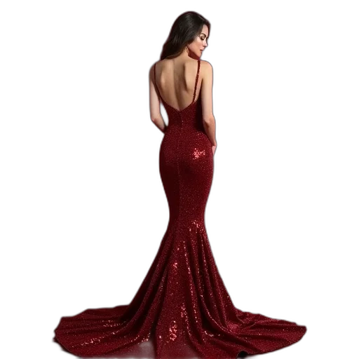 dress, photorealistic, 3d render, red transparent PNG cut-out