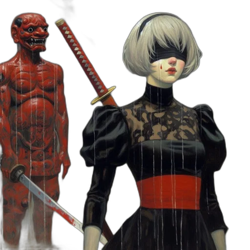 concept art, comic book art, fantasy art, cyberpunk transparent PNG cut-out