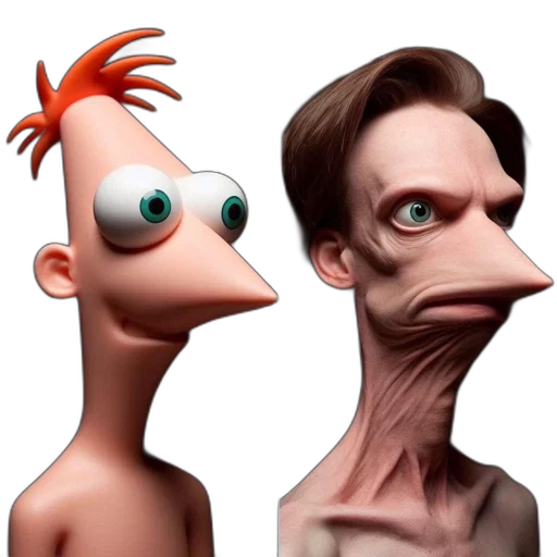 face, concept art, 3d render, cartoon transparent PNG cut-out