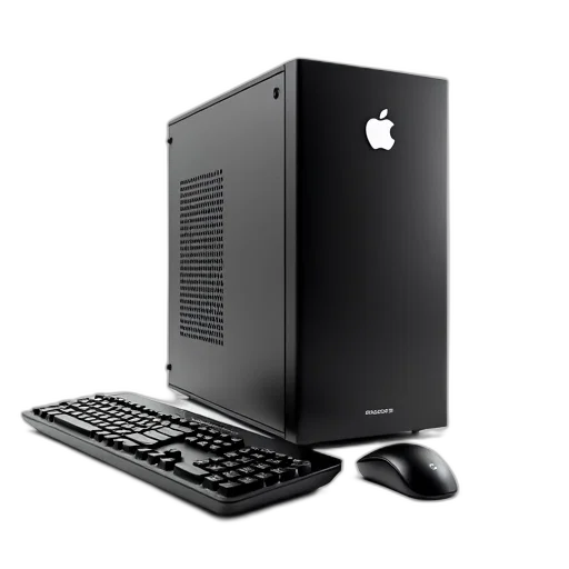 3d render, sleek, black, computer transparent PNG cut-out