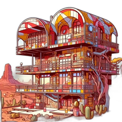 building, furniture, robot, concept art transparent PNG cut-out