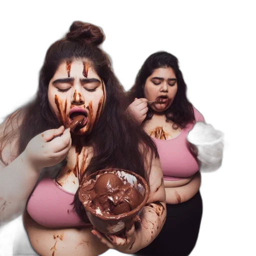 food, two, women, indulge transparent PNG cut-out