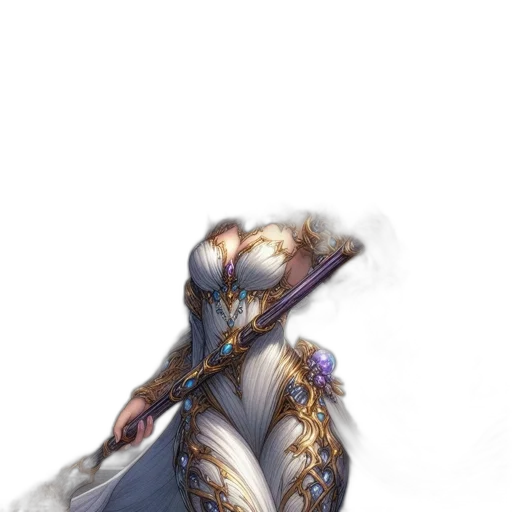 dress, sword, dragon, staff transparent PNG cut-out