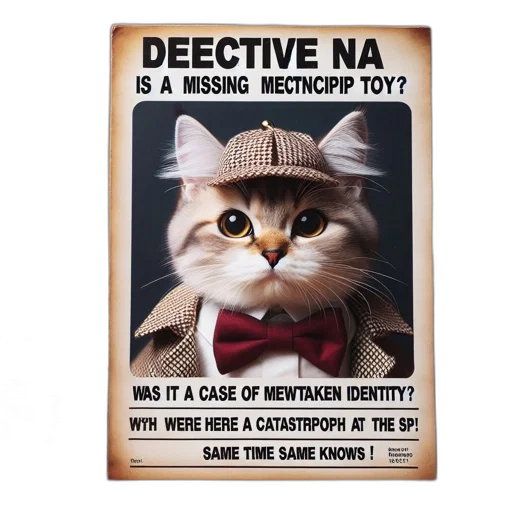 dressed-up, cat, holds, deceptive transparent PNG cut-out