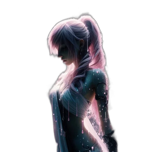 dress, creature, hair, robot transparent PNG cut-out