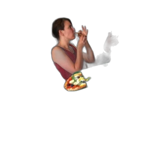 food, pixel art, fire, woman transparent PNG cut-out
