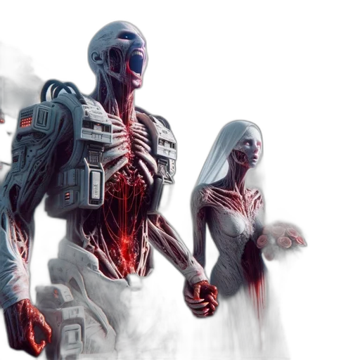 robot, concept art, cyberpunk, comic book art transparent PNG cut-out