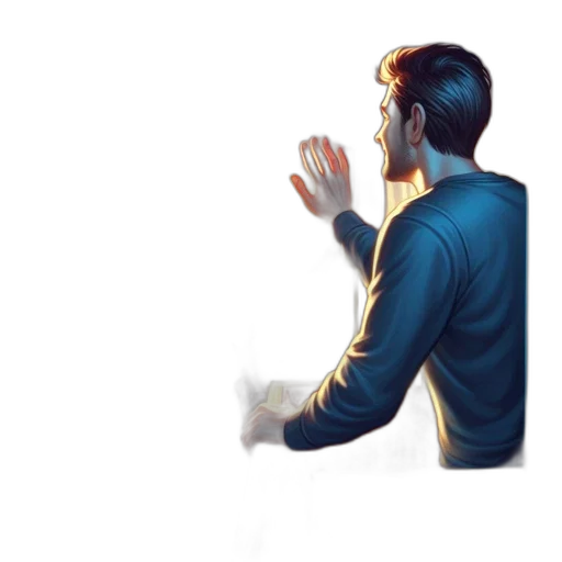 jacket, staff, robot, concept art transparent PNG cut-out