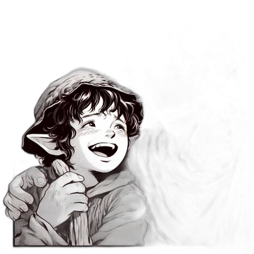 face, hat, staff, creature transparent PNG cut-out