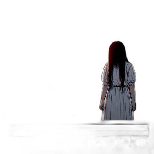 dress, hair, creature, staff transparent PNG cut-out