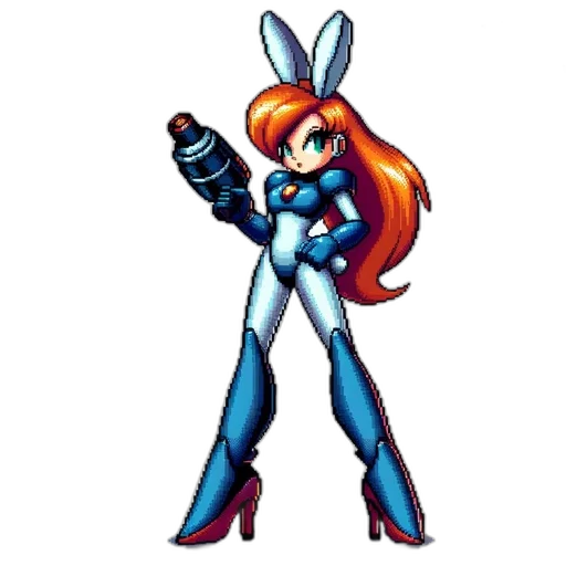 weapon, robot, staff, pixel art transparent PNG cut-out