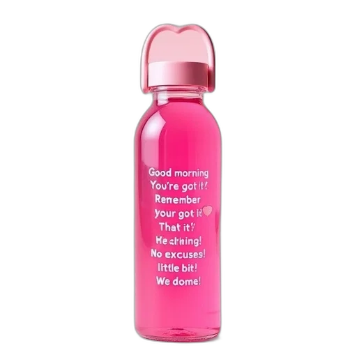 bottle, pink, water, heart-shaped transparent PNG cut-out