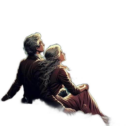 jacket, staff, crown, hair transparent PNG cut-out