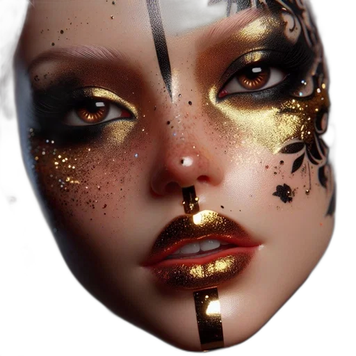mask, jewelry, face, photorealistic transparent PNG cut-out