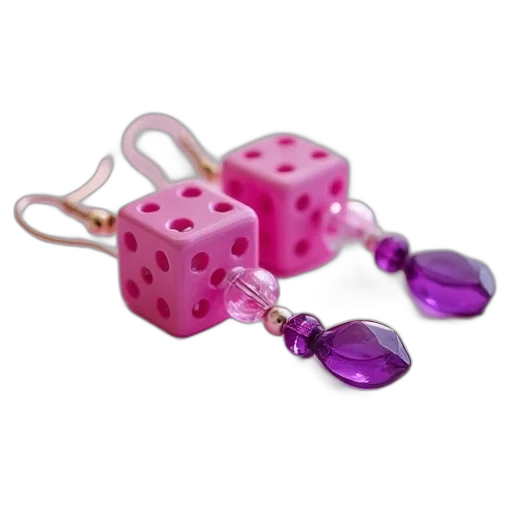 jewelry, 3d render, pink, dice transparent PNG cut-out