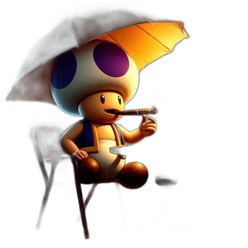 umbrella, robot, hat, staff transparent PNG cut-out