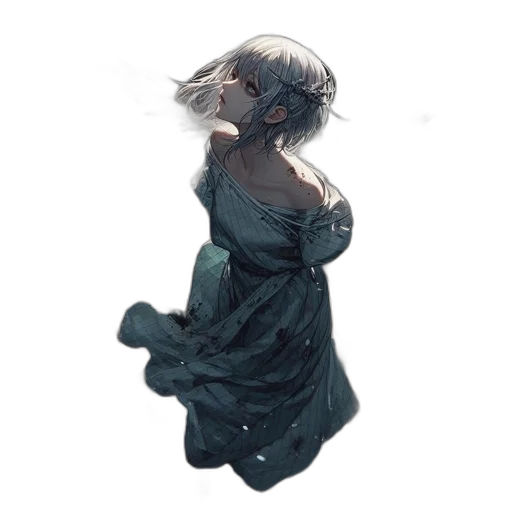 dress, mask, jacket, hair transparent PNG cut-out