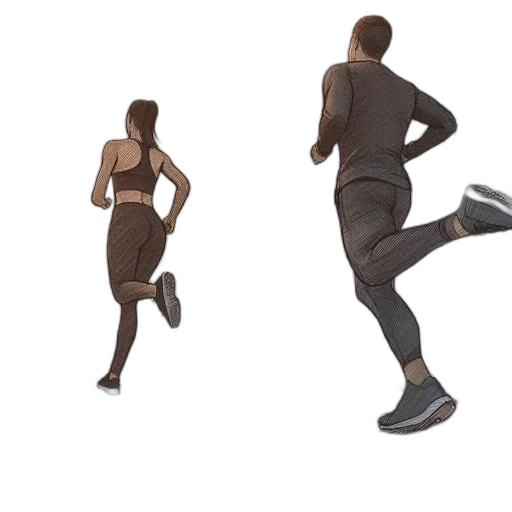 3d render, two, individuals, jog transparent PNG cut-out