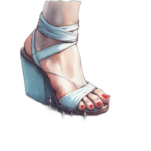 shoes, dress, jewelry, watercolor transparent PNG cut-out