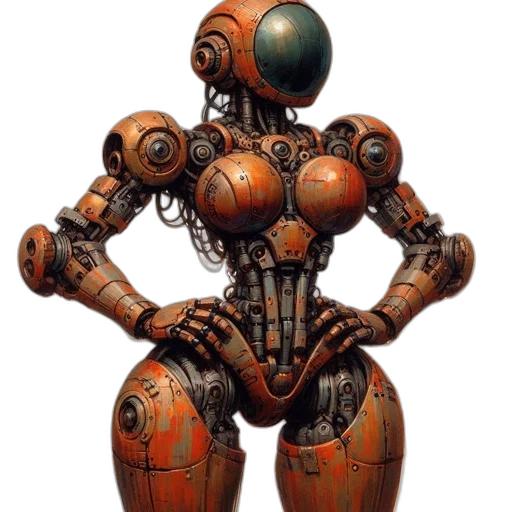 robot, creature, concept art, 3d render transparent PNG cut-out