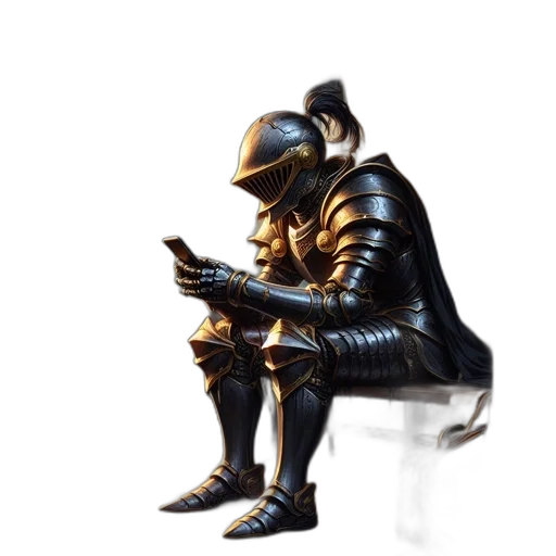 robot, staff, jacket, sword transparent PNG cut-out