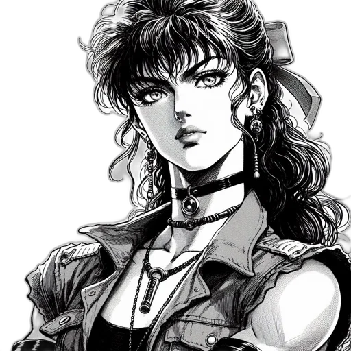 jacket, cyberpunk, comic book art, anime transparent PNG cut-out