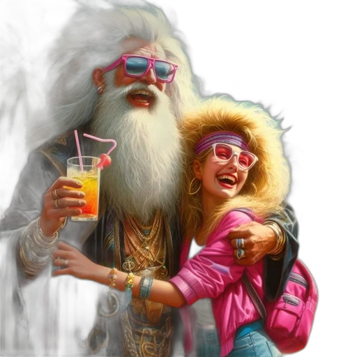 concept art, fantasy art, vaporwave, photorealistic transparent PNG cut-out