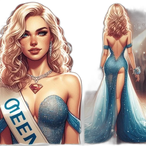 dress, fantasy art, concept art, comic book art transparent PNG cut-out