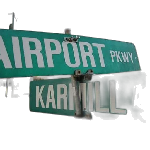3d render, street, signs, airport transparent PNG cut-out