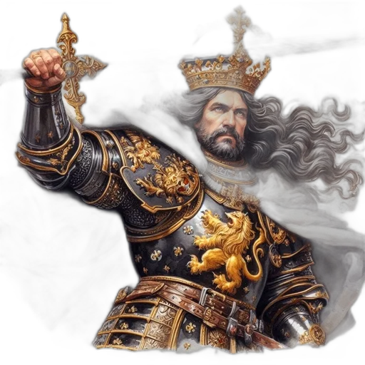 crown, sword, fantasy art, photorealistic transparent PNG cut-out