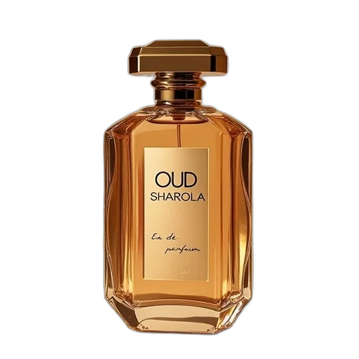 bottle, golden, oudsharola, eau transparent PNG cut-out