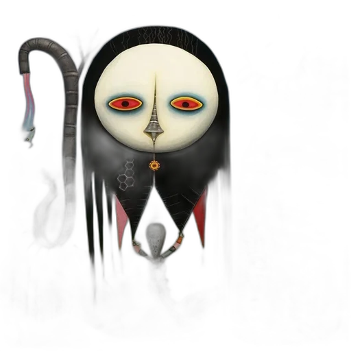 mask, creature, jewelry, staff transparent PNG cut-out