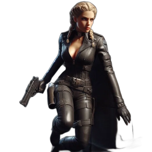 jacket, weapon, concept art, 3d render transparent PNG cut-out