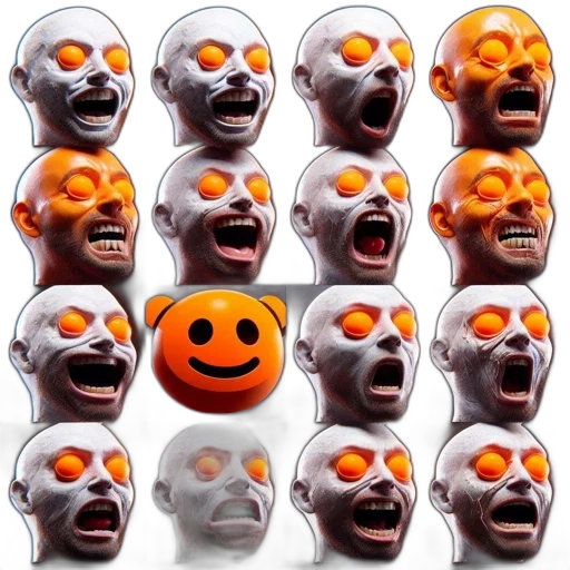 mask, face, concept art, 3d render transparent PNG cut-out