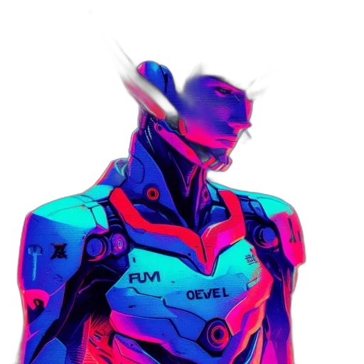robot, jacket, face, dragon transparent PNG cut-out