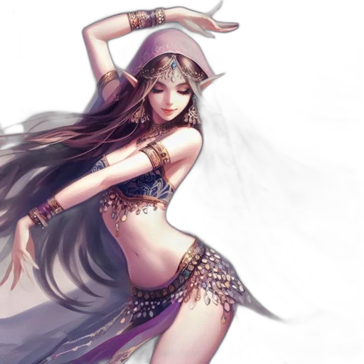 fantasy art, concept art, anime, watercolor transparent PNG cut-out