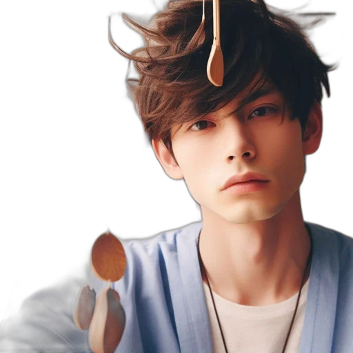 hat, hair, staff, face transparent PNG cut-out