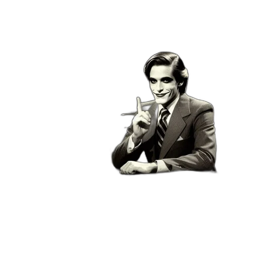 gentleman, wears, suit, joker transparent PNG cut-out